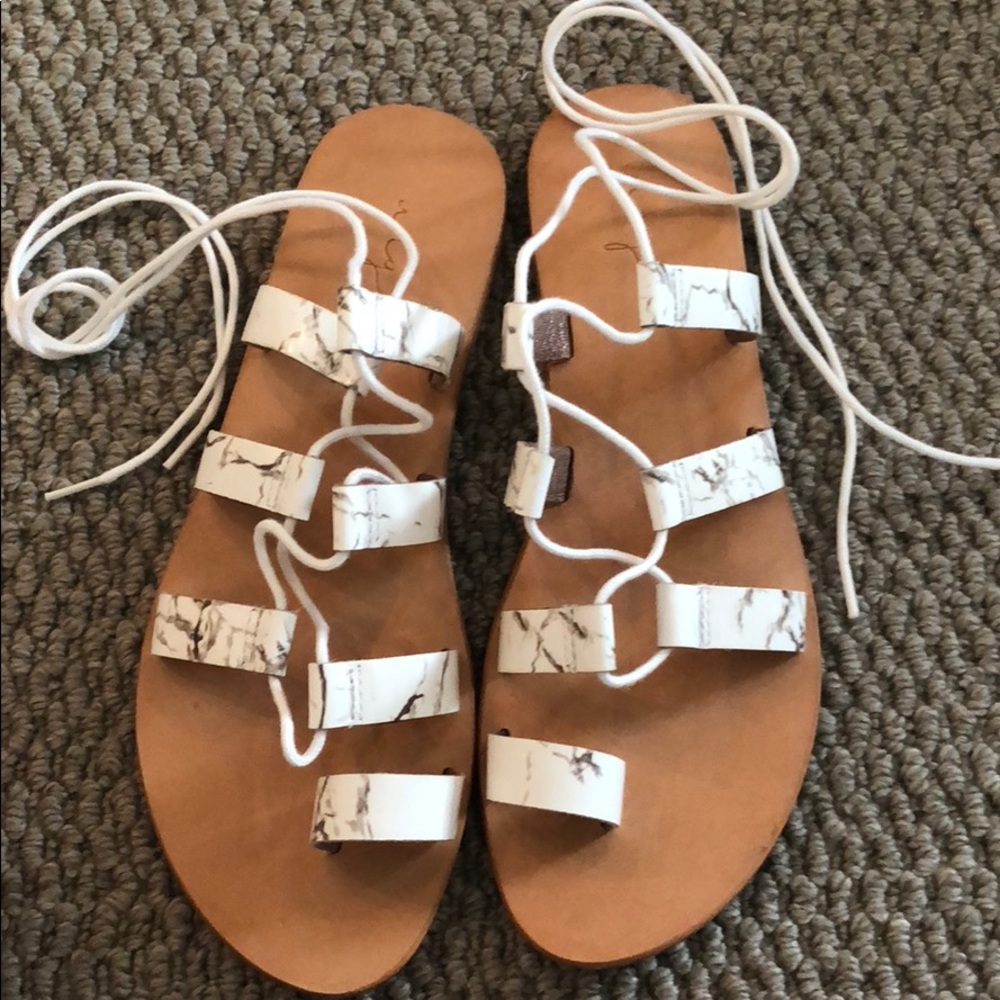 White Marble Sandals